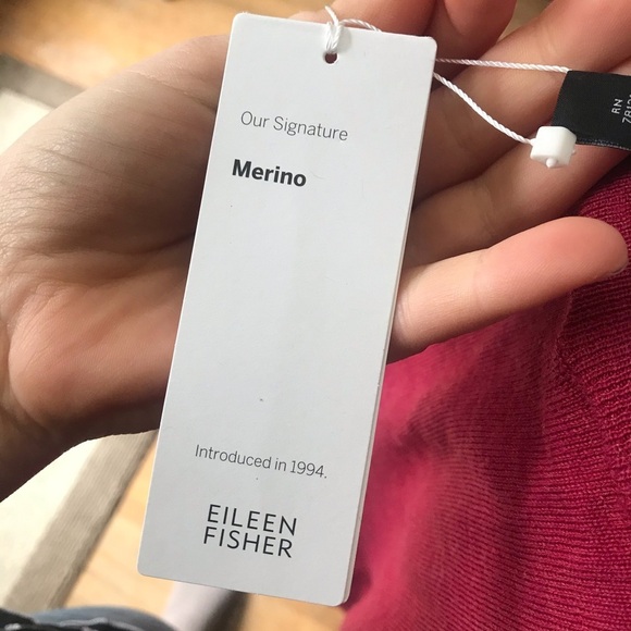 Eileen Fisher Red Merino Wool Sweater, Small - Picture 7 of 9